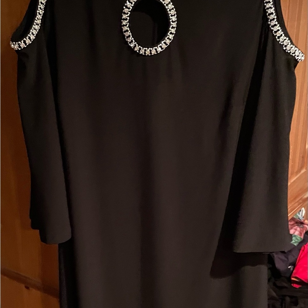 Elegant Black Dress with Silver Accents